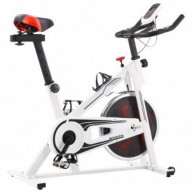 Oferta de Bicicleta de spinning con sensores de pulso blanca y roja por 201,68€