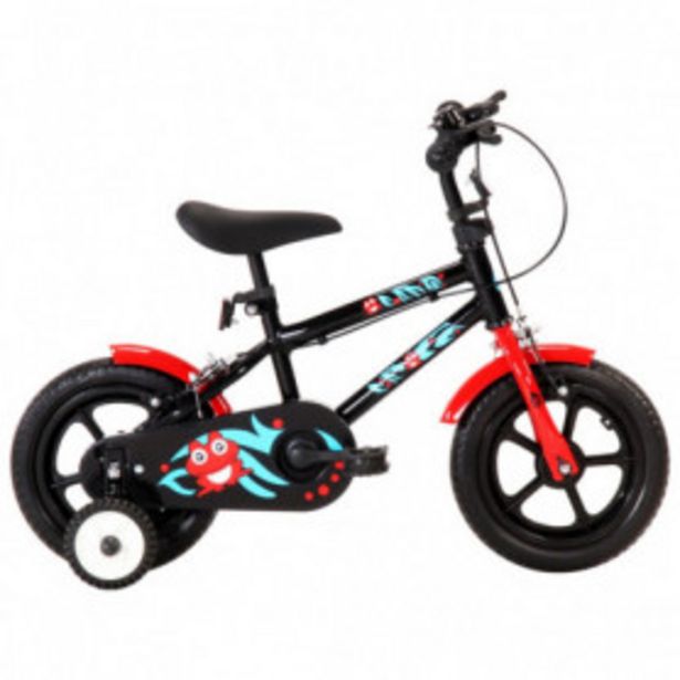 Oferta de Bicicleta para niños 12 pulgadas negro y rojo por 117,8€