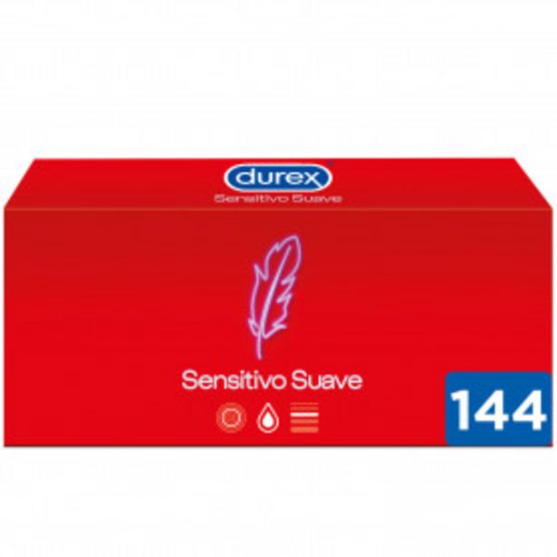 Oferta de Durex Preservativos Sensitivo Suave para Mayor Sensibilidad - Pack Ahorro 144 condones por 39,99€