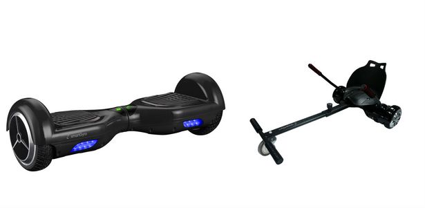 Oferta de REACONDICIONADO Hoverboard - Woxter SmartGyro X1s, Negro + Silla para hoverboard Smartgyro Go-Kart Pro por 94,8€