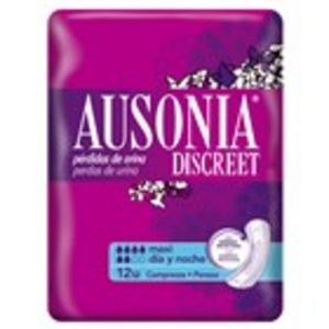 Oferta de Compresa maxi Discreet AUSONIA, paquet 12 unitats por 5,62€ en Plusfresc