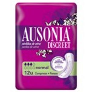 Oferta de Compresa normal Discreet AUSONIA, paquet 12 unitats por 3,29€ en Plusfresc