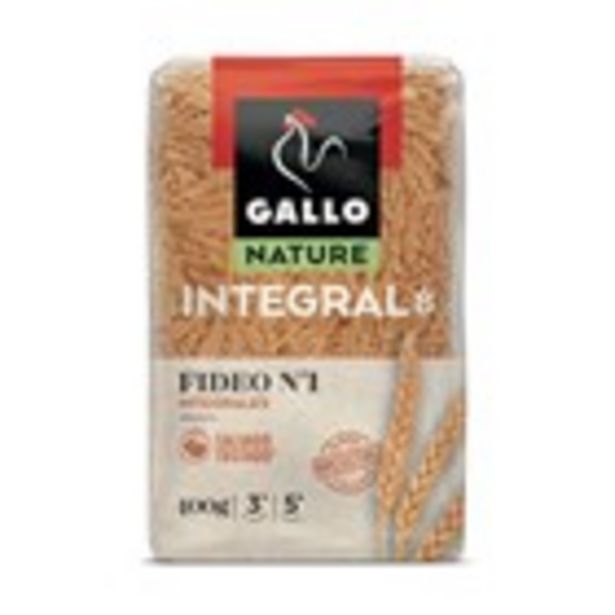 Oferta de Pasta fideus 1 fibra integral GALLO, paquet 400 grams por 1,5€