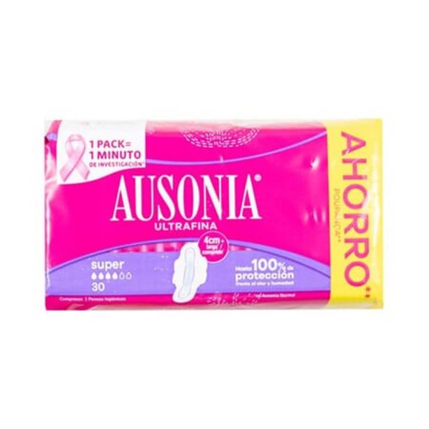 Oferta de Ausonia Ultrafina Super Pack Ahorro 30 Uds por 4,49€