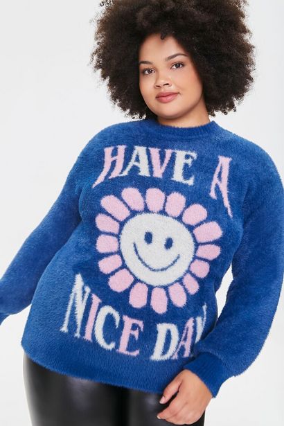 Oferta de Plus Size Daisy Sweater-Knit Pullover por 8,95€ en Forever 21