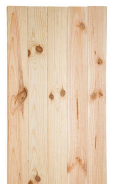 Oferta de Revestimieno de pared de pino natural con nudos de 10x1x200 cm por 12,9€