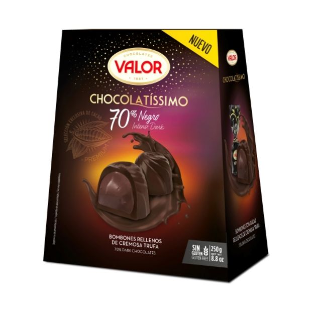 Oferta de Bombón chocolatíssimo 70%negro, 250g por 4,48€
