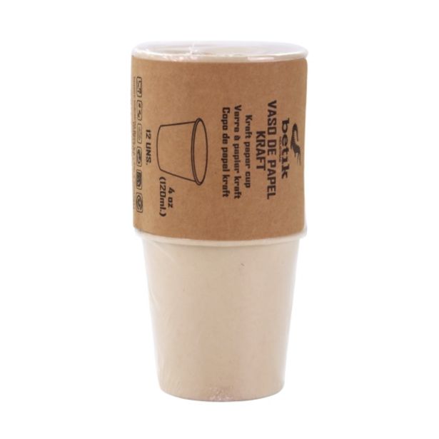 Oferta de Vaso papel kraft 120ml, 12ud por 0,9€