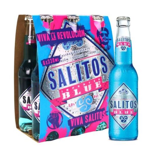 Oferta de Bebida salitos blue botella 330ml, pk-6 por 8,89€