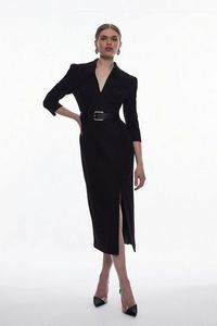 Oferta de Forever Belted Split Hem Midi Dress por 207,2€ en Karen Millen