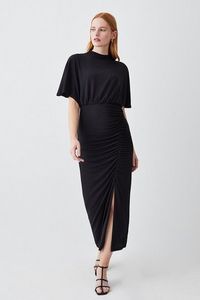 Oferta de Jersey Crepe Sleeveless Front Split Midaxi Dress por 77,4€ en Karen Millen