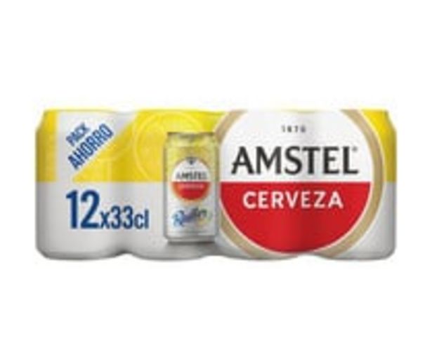 Oferta de Cerveza con zumo natural de limón limón AMSTEL RADLER pack 12 uds. x 33 cl. por 5,98€