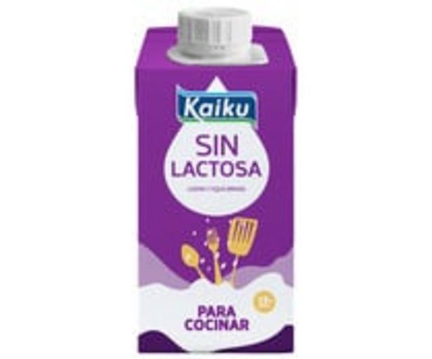 Oferta de Nata líquida (15% matria grasa) para cocinar sin lactosa KAIKU Sin lactosa 200 ml. por 1,49€
