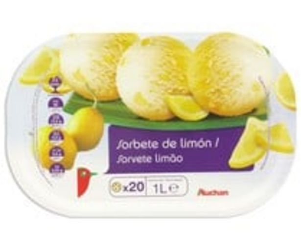 Oferta de Tarrina de helado de sorbete de limón PRODUCTO ALCAMPO 1 l. por 1,41€