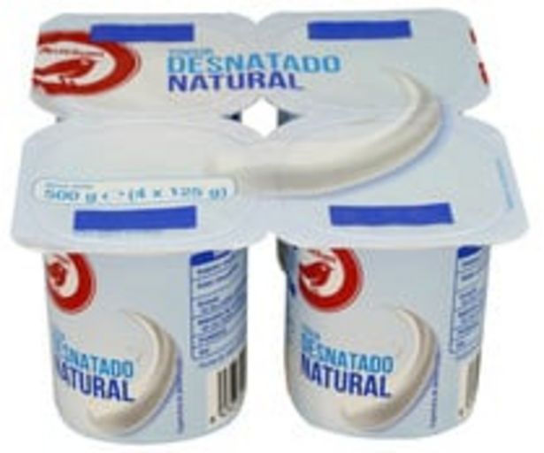 Oferta de Yogur desnatado sabor natural PRODUCTO ALCAMPO 4 x 125 g. por 0,54€