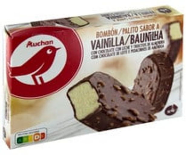 Oferta de Bombón almendrado de vainilla recubierto de chocolate con leche PRODUCTO ALCAMPO 4 x 120 ml. por 1,39€