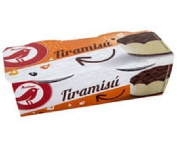 Oferta de Tiramisú receta italiana (bizcocho con salsa de café, mascarpone y cacao PRODUCTO ALCAMPO 2 x 80 g. por 1,04€