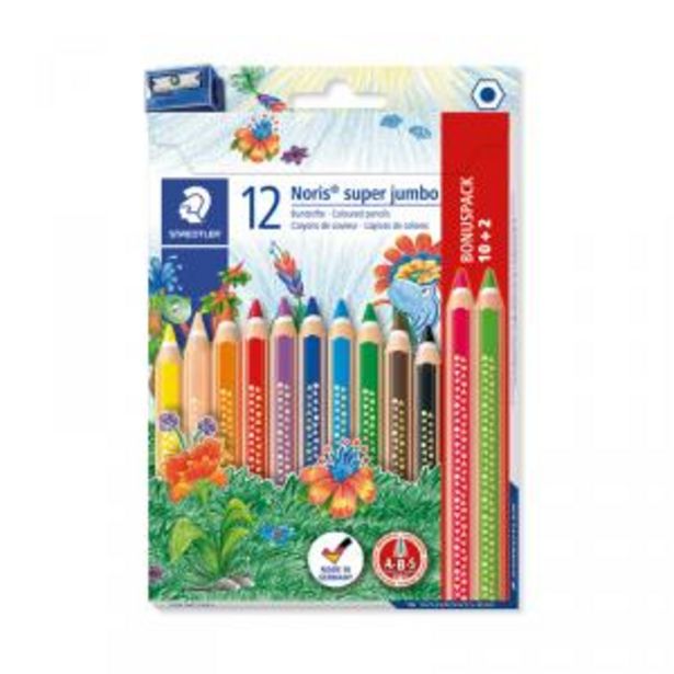 Oferta de Lápiz color super jumbo 10 colores  2 lápices color gratis  afilalápiz por 3,9€