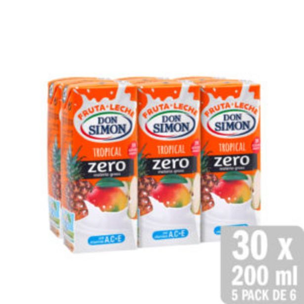 Oferta de Fruta Leche Tropical Zero Materia Grasa 30 uds. x 200ml por 9€