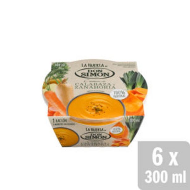 Oferta de Crema Huerta Calabaza y Zanahoria Refrigerado 6 uds. x 300ml por 10,8€
