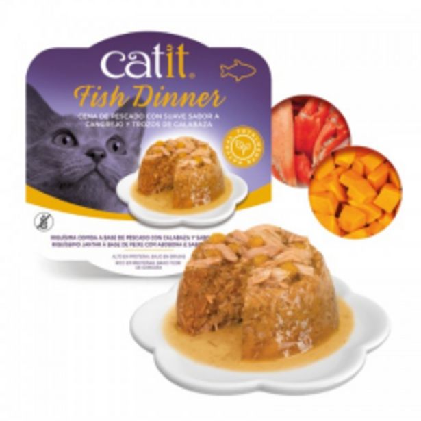 Oferta de Catit Dinner Pescado con Cangrejo & Calabaza Comida húmeda para gatos por 15,89€