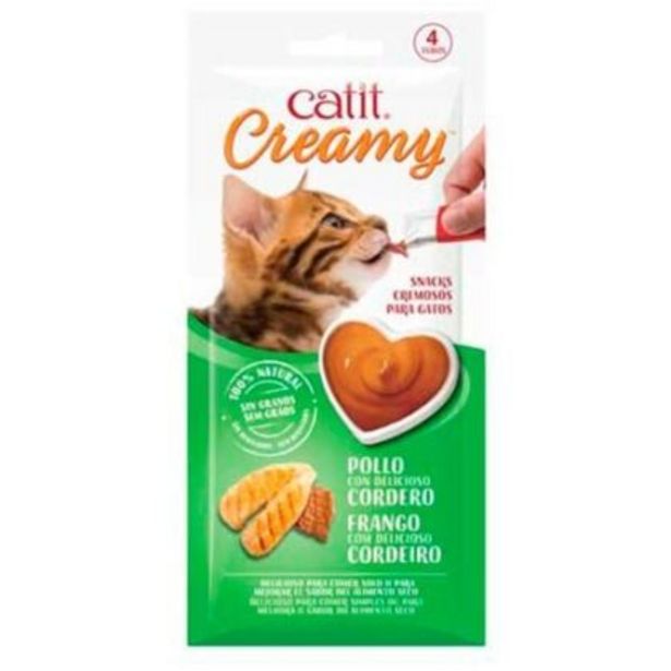 Oferta de Catit Creamy Pollo y Cordero 4×10 gr por 1,99€
