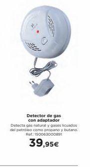 Oferta de Detector de gas  con adaptador Datecta gas natural y gases licuados del petróleo como propano y butano  Rot: 150063000891  39,95€  por 39,95€