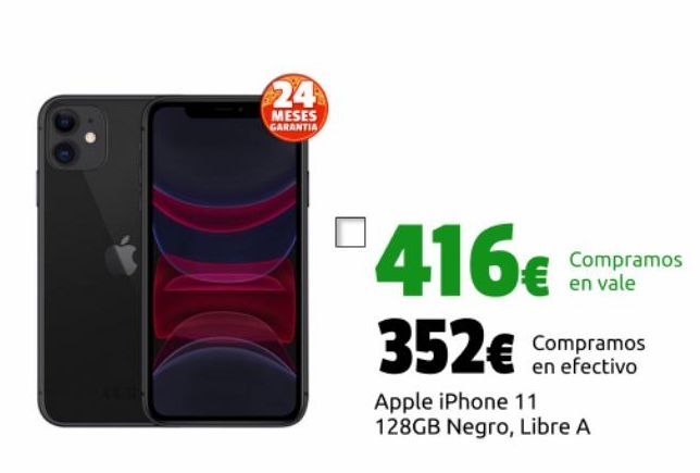Oferta de IPhone 11 Apple por 352€