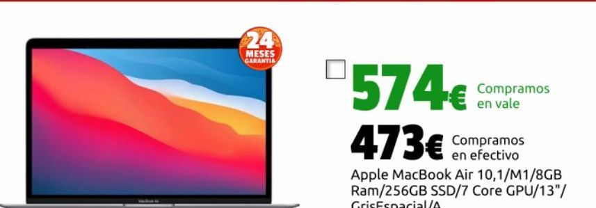 Oferta de MacBook Apple por 473€