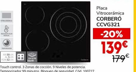 Oferta de Placa de cocina Corberó por 139€