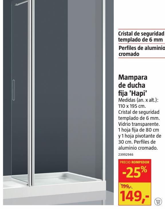 Oferta de Mampara de ducha por 149€