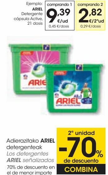 Oferta de Los detergentes ARIEL  por 9,39€