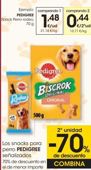 Oferta de Los snacks para perro PEDRIGREE  por 1,48€