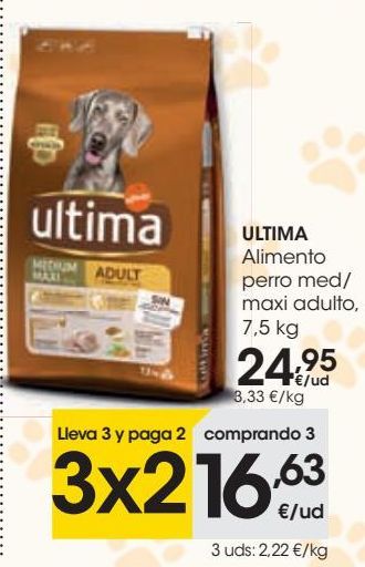 Oferta de ULTIMA Alimento perro med/ maxi adulto  por 24,95€