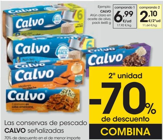 Oferta de CALVO Atún claro en aceite de oliva  por 6,99€