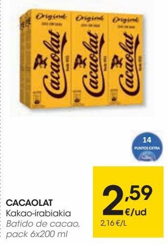 Oferta de CACAOLAT Batido de cacao por 2,59€