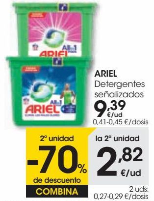 Oferta de ARIEL Detergentes señalizados  por 9,39€