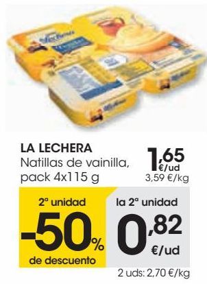 Oferta de LA LECHERA Natillas de vainilla  por 1,65€