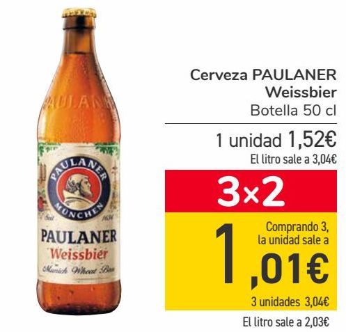 Oferta de Cerveza PAULANER Weissbier  por 1,52€