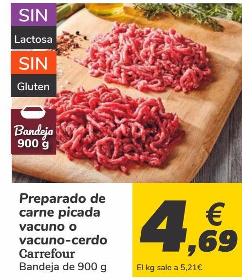 Oferta de Preparado de carne picada vacuno o vacuno-cerdo por 4,69€