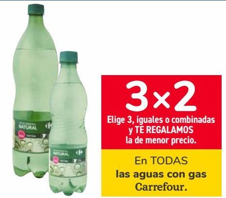 Oferta de En TODAS las aguas con gas Carrefour  por 