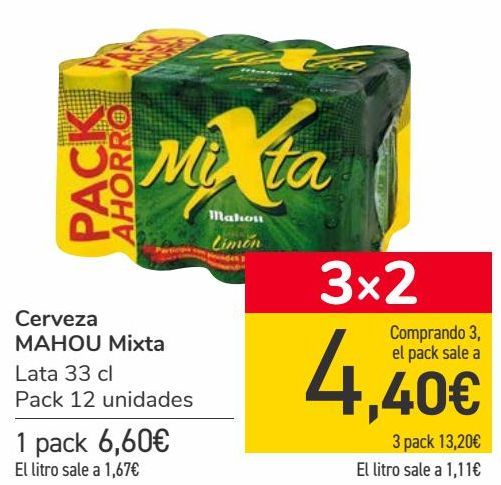 Oferta de Cerveza MAHOU Mixta  por 6,6€