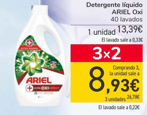 Oferta de Detergente líquido ARIEL Oxi  por 13,39€