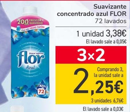 Oferta de Suavizante concentrando azul FLOR  por 3,38€