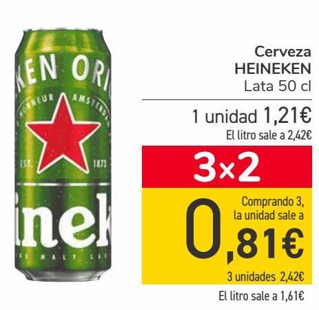 Oferta de Cerveza HEINEKEN  por 1,21€