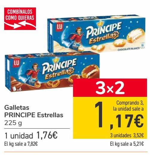 Oferta de Galletas PRINCIPE Estrellas  por 1,76€