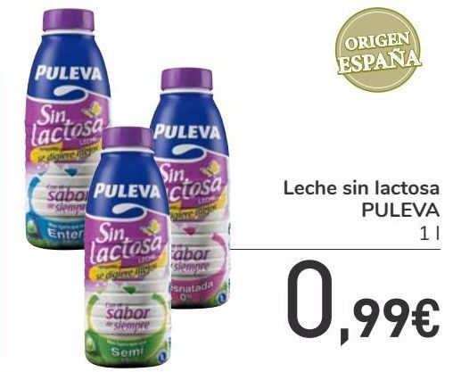 Oferta de Leche sin lactosa PULEVA  por 0,99€