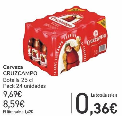 Oferta de Cerveza CRUZCAMPO  por 8,59€