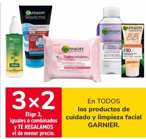 Oferta de En TODOS los productos de cuidado y limpieza facial GARNIER  por 