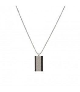 Oferta de Collar de acero con placa rectangular con los laterales de cabrono por 34,9€ en Oro Vivo
